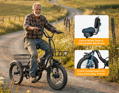 Qlife Triker 2.0 Folding 3 Wheel Electric Bike